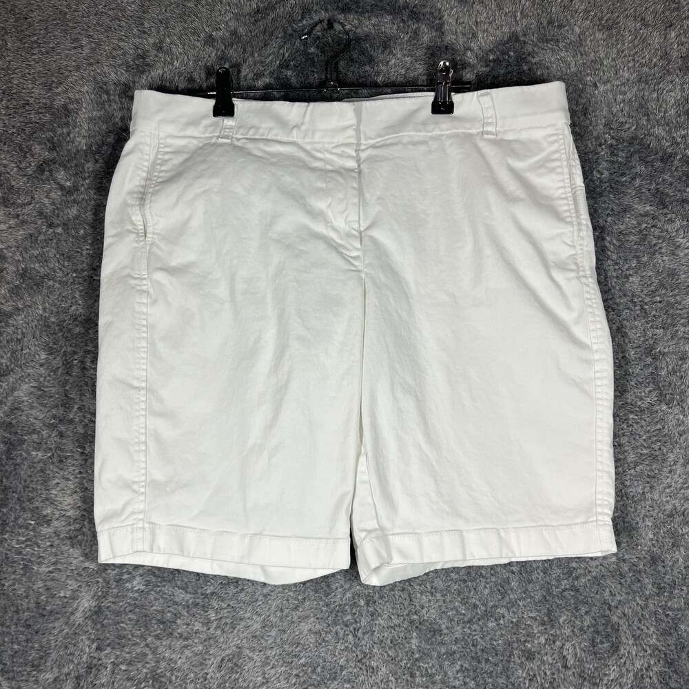 J.CREW Shorts Womens 14 White Chino Flat Front Stretch 7.5 Inseam Casual